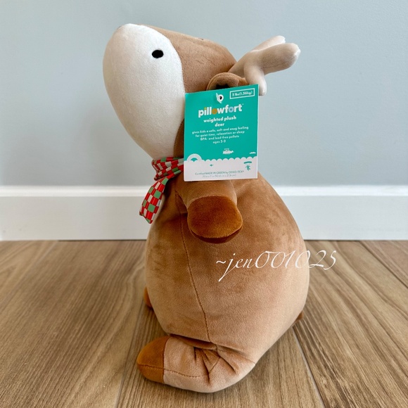 Holiday Brown Deer Weighted Plush Throw Pillow - Pillowfort - Picture 8 of 11